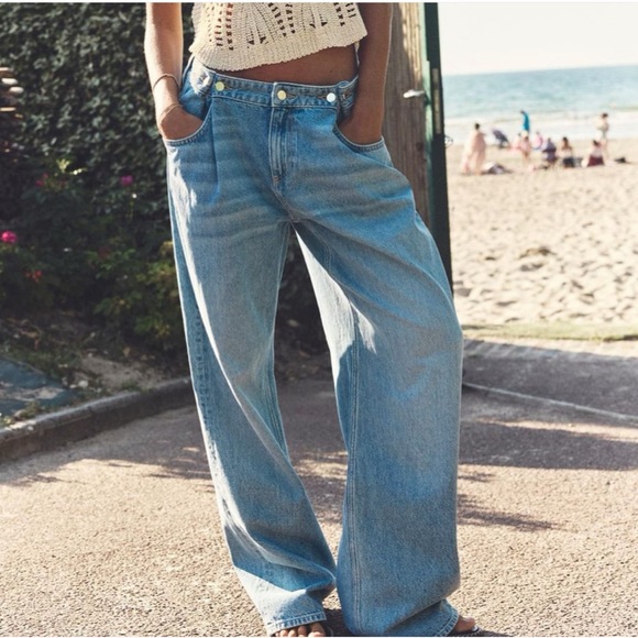 NWT Zara Loose Fit Wide Leg Z1975 Jeans Size 8 - Picture 3 of 11